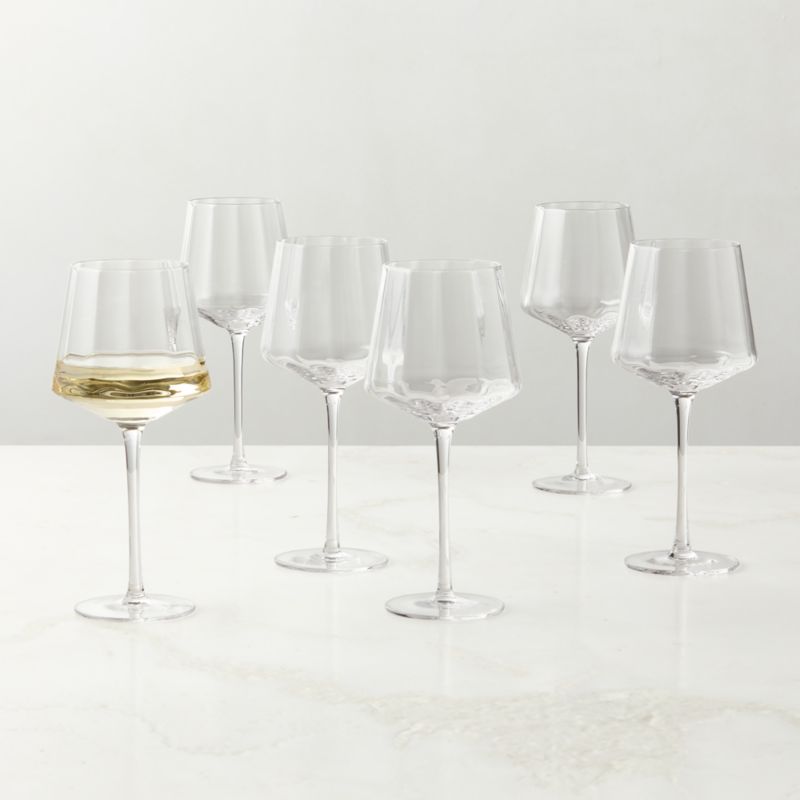View Muse Optic Fluted White Wine Glasses Set of 6 details