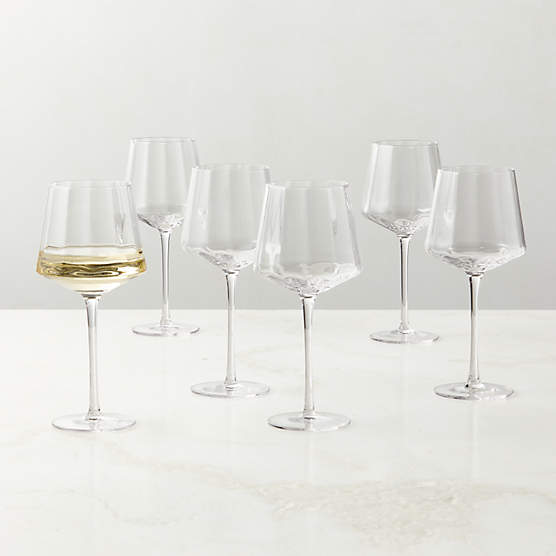 Muse Optic Fluted White Wine Glasses Set of 6