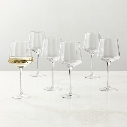 Muse Optic Fluted White Wine Glasses Set of 6