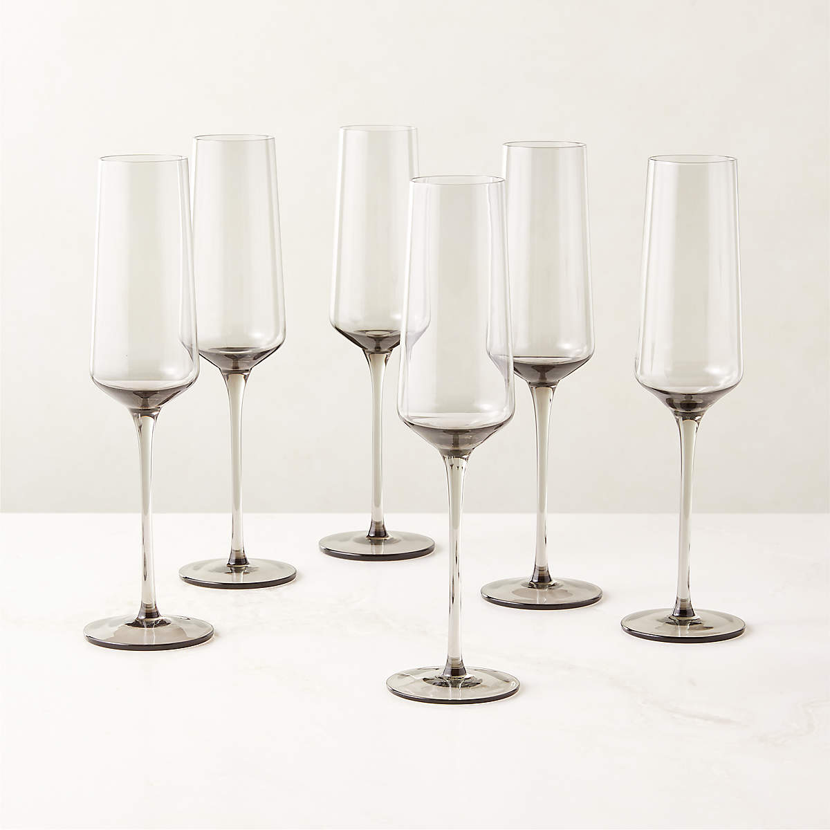 Smoke Champagne Flute - Set of 6