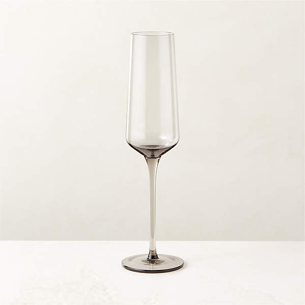 Muse Modern Smoked Glass Champagne Flute + Reviews