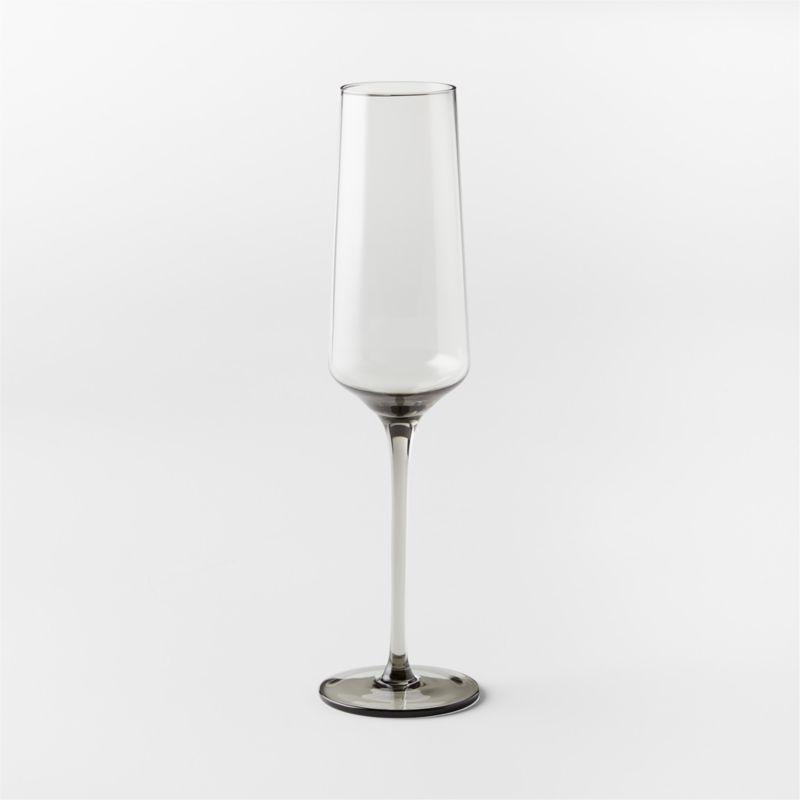 Muse Smoked Glass Champagne Flute Set of 6 - image 1 of 7