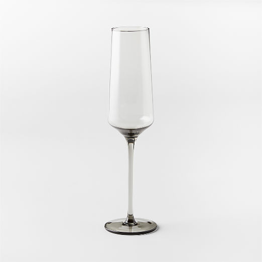 Muse Smoked Glass Champagne Flute Set of 6