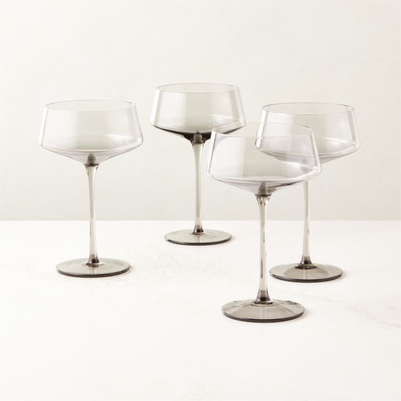 Muse Smoked Coupe Glasses Set of 4 - image 1 of 4