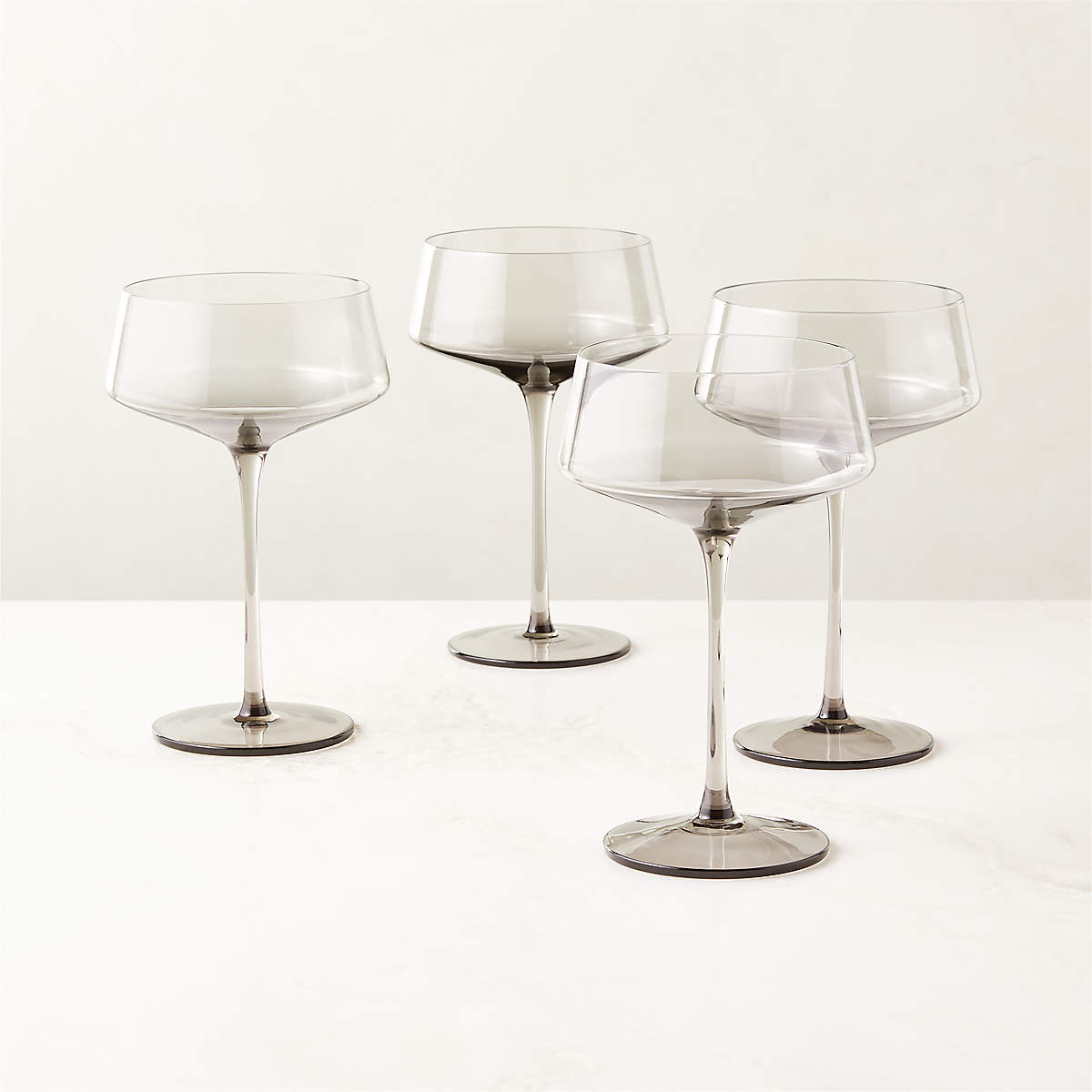 Smoke Coupe Cocktail Glasses - Set of 4