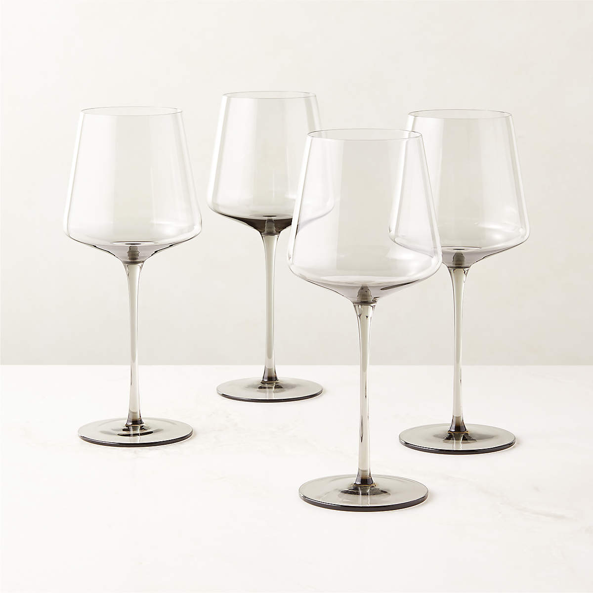 Muse Modern Smoked Red Wine Glass Set of 4 + Reviews | CB2