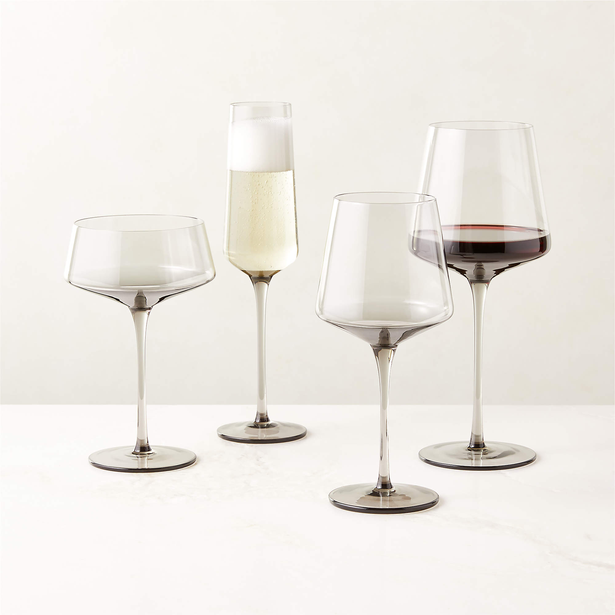 Muse Smoked Wine Glasses CB2
