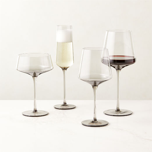 Muse Smoked Coupe Glasses Set of 4