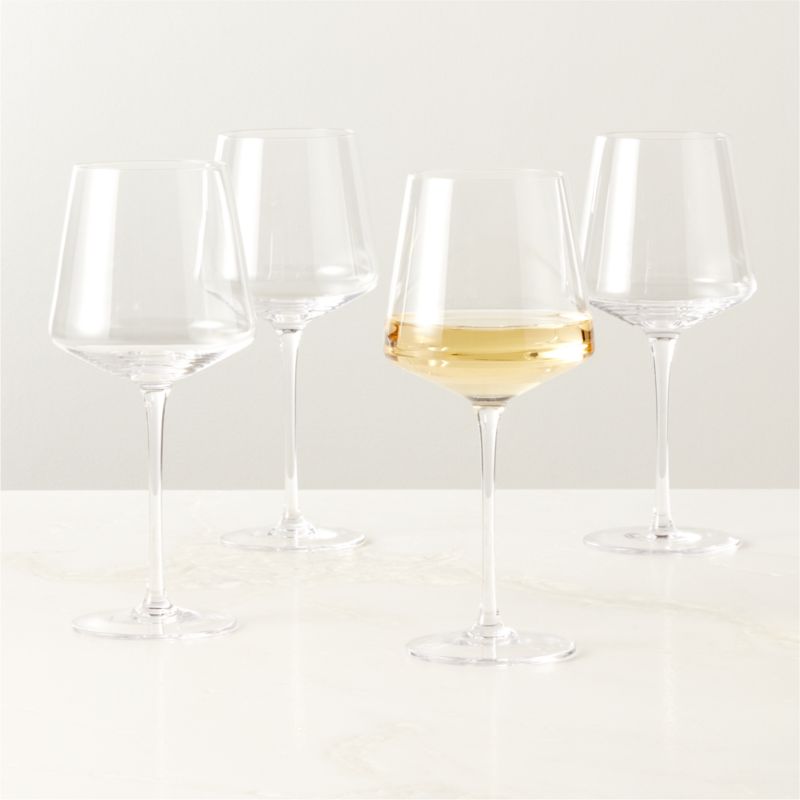 Muse Modern White Wine Clear Glass Set of 4 + Reviews | CB2