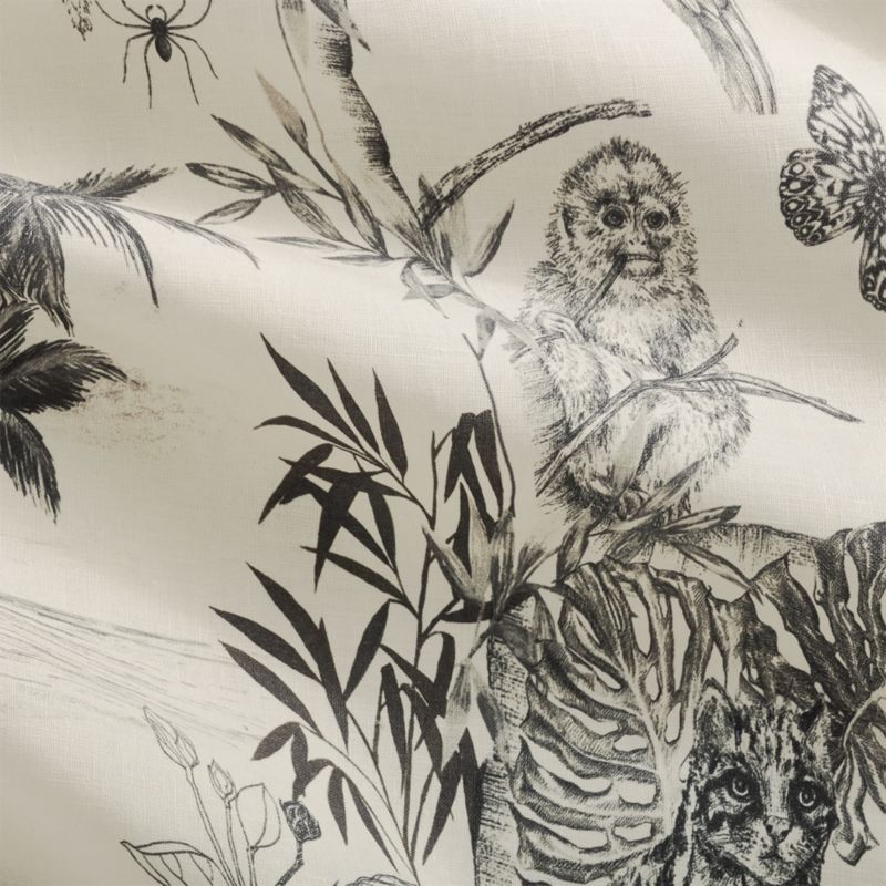 Midnight Jungle Linen Standard Pillow Shams Set of 2 by Matthew Williamson - image 3 of 12