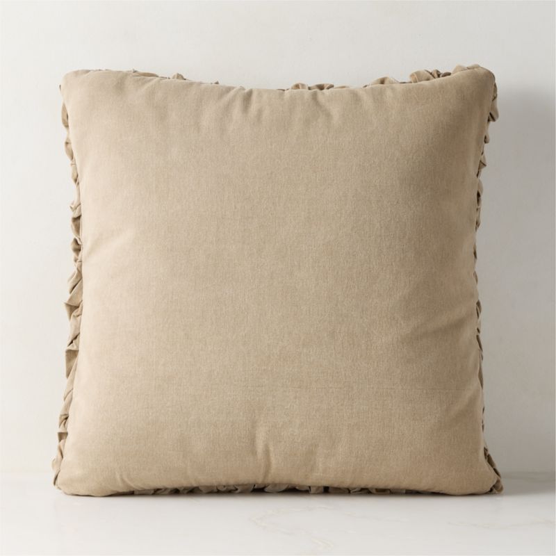 Mewah Natural Ruched Denim Throw Pillow with Down-Alternative Insert 20"x20" by Casa Dean by Swizz Beatz - image 3 of 6