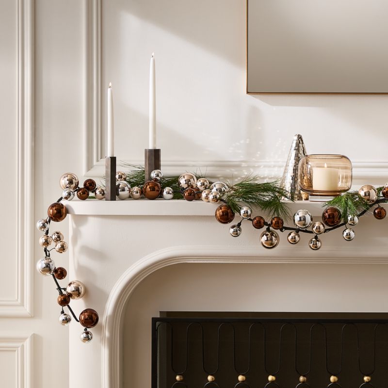 Mixed Metallic Ball Holiday Garland 72" - image 1 of 6