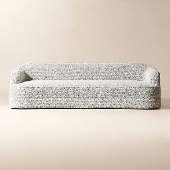 Mylene 97" Black and White Boucle Curved Sofa by goop