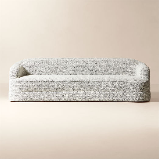 Mylene 97" Black and White Boucle Curved Sofa by goop