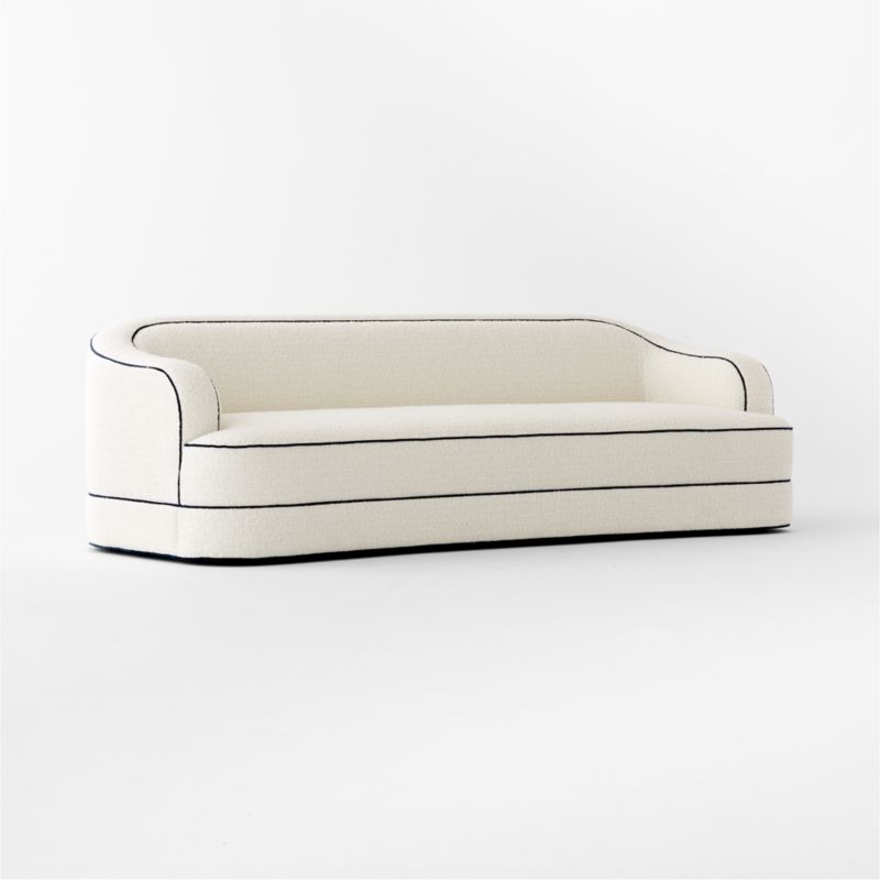 Mylene 97" Ivory Boucle Curved Sofa by goop - image 10 of 13