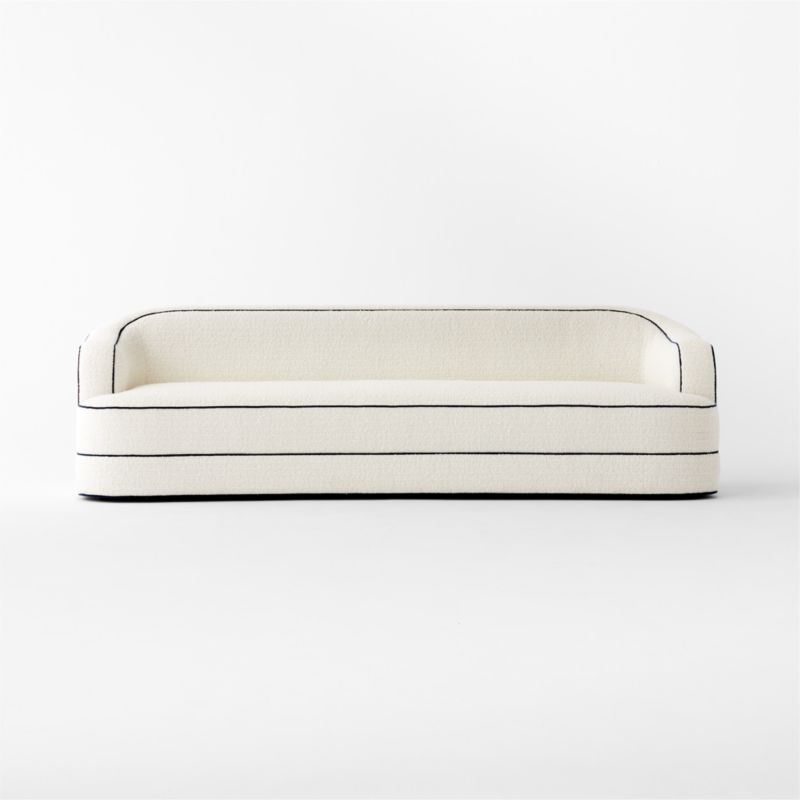 Mylene 97" Ivory Boucle Curved Sofa by goop - image 9 of 13