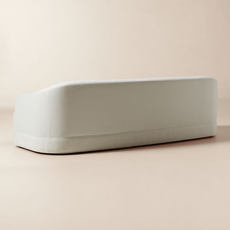 Mylene 97" Off-White Performance Linen Curved Sofa by Goop - image 3 of 7