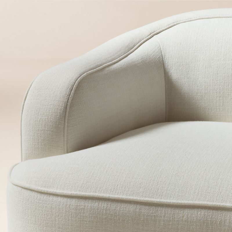Mylene 97" Off-White Performance Linen Curved Sofa by Goop - image 5 of 7