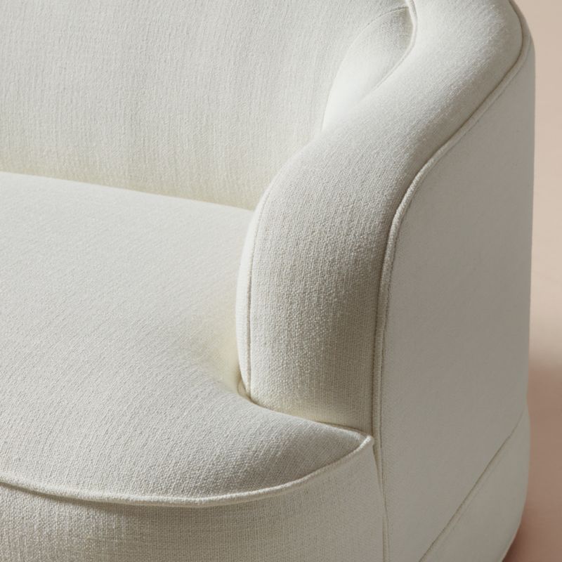 Mylene 97" Off-White Performance Linen Curved Sofa by Goop - image 4 of 7