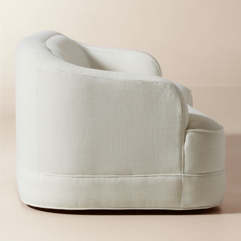 Mylene 97" Off-White Performance Linen Curved Sofa by Goop - image 2 of 7