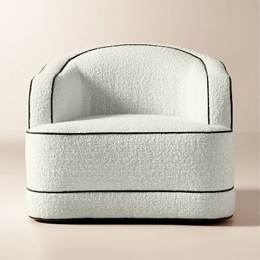 Mylene Ivory Boucle Swivel Chair