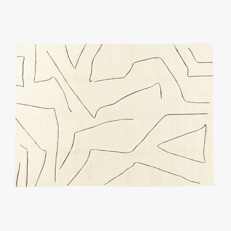 Myriad Hand-Knotted Warm White New Zealand Wool Area Rug 10'x14' - image 0 of 12