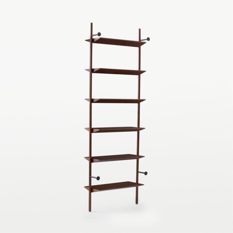 Nabla Brown Walnut Wood Wall Mount Bookcase - image 9 of 11