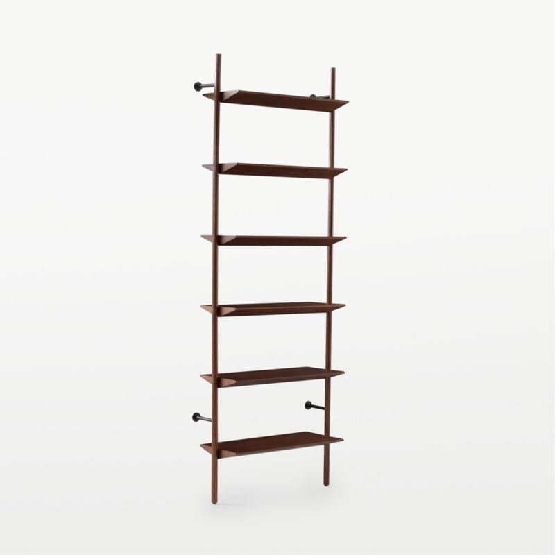 Nabla Brown Walnut Wood Wall Mount Bookcase - image 7 of 11