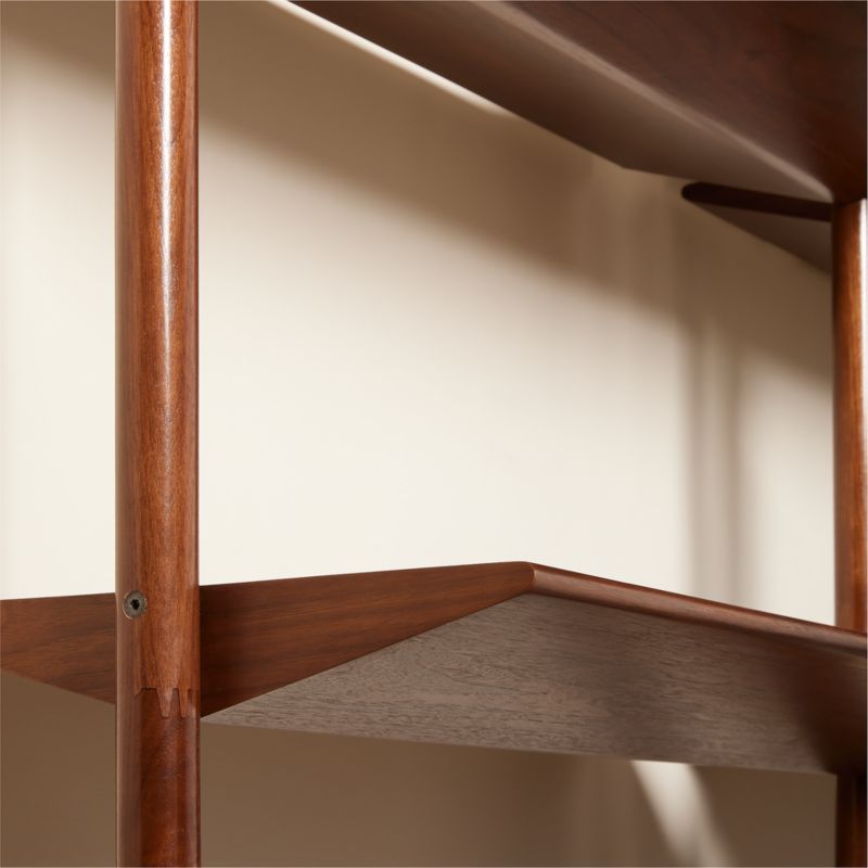 Nabla Brown Walnut Wood Wall Mount Bookcase - image 5 of 11