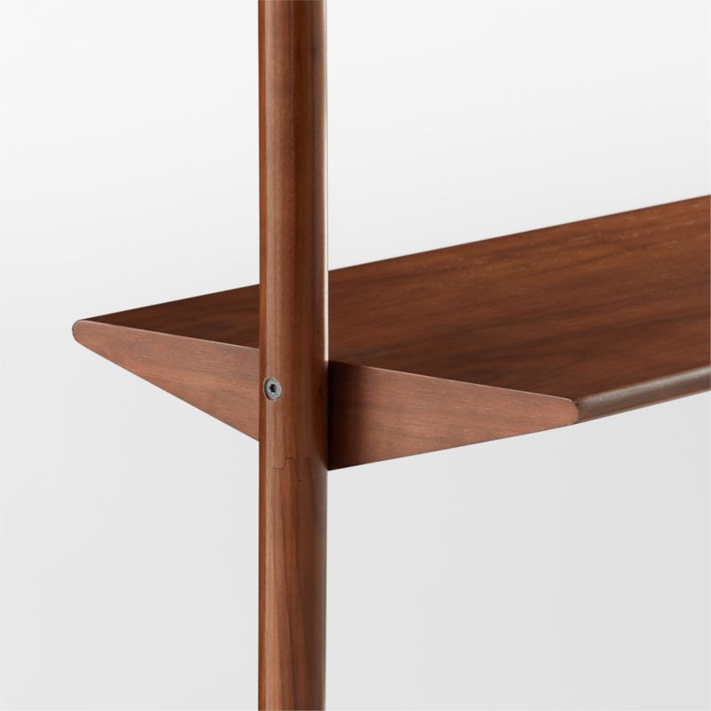 Nabla Brown Walnut Wood Wall Mount Bookcase - image 10 of 11