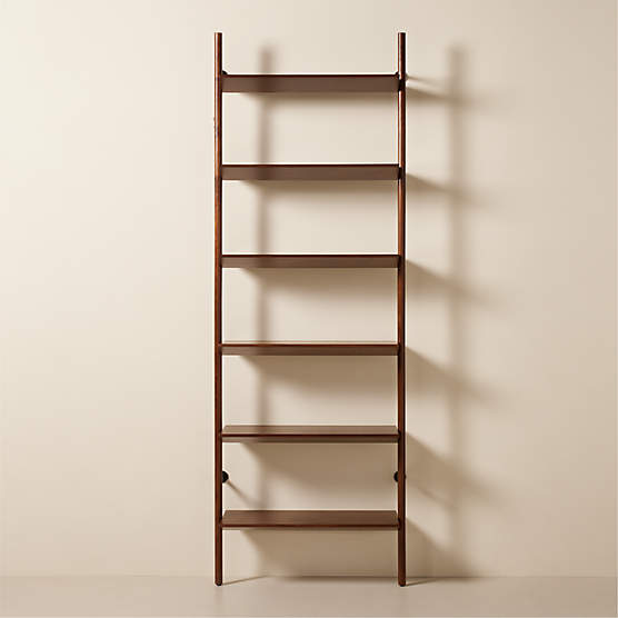 Nabla Brown Walnut Wood Wall Mount Bookcase