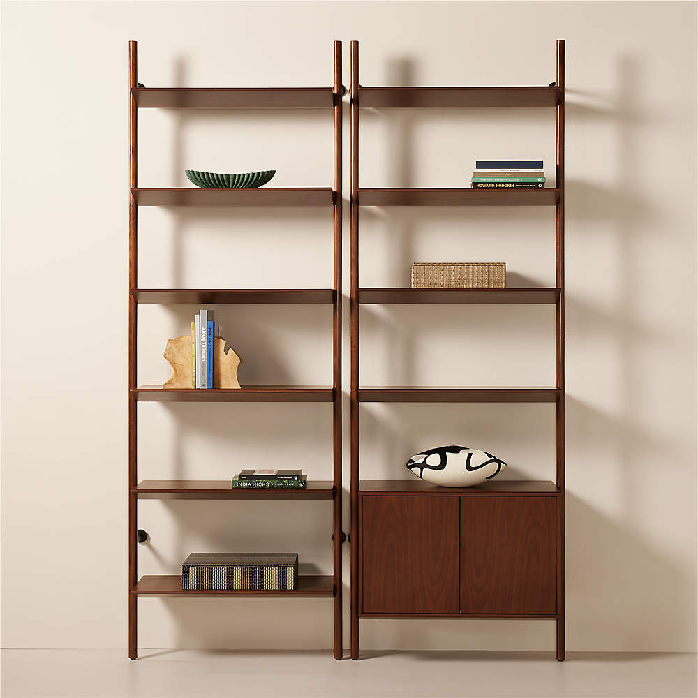 Cb2 walnut store bookcase