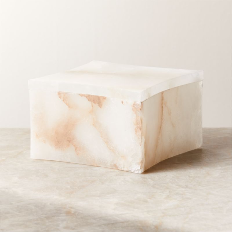 Nadege White Alabaster Box - image 0 of 6