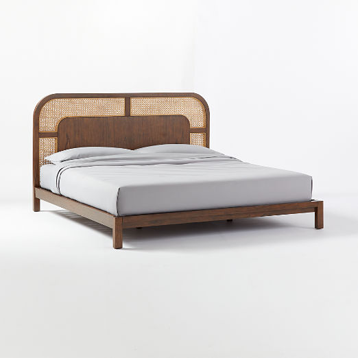 Nadi Wood and Cane King Bed