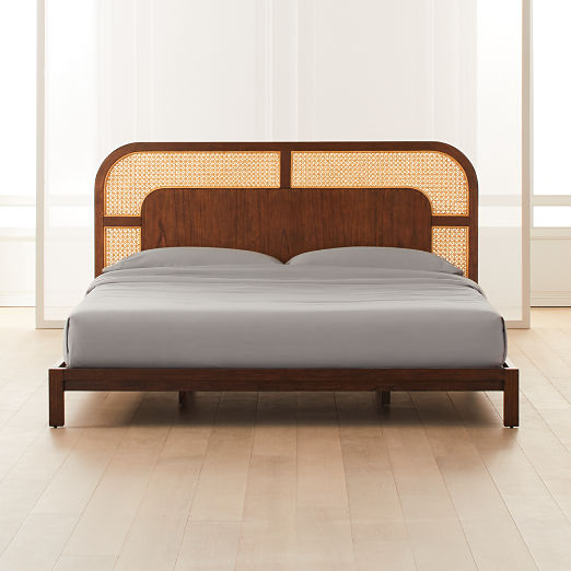 Nadi Wood and Cane King Bed