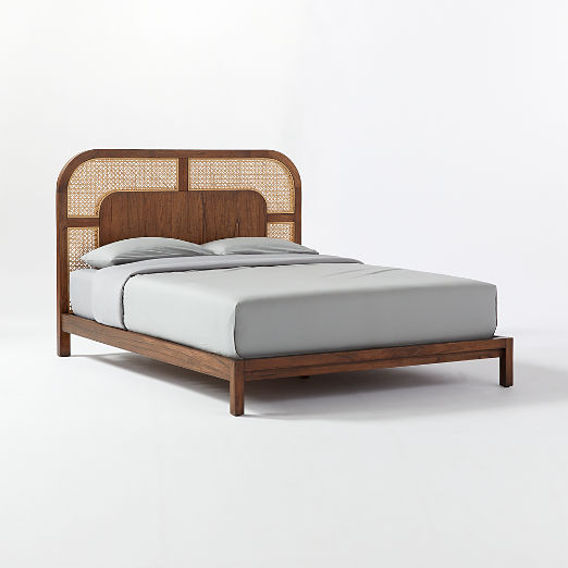 Nadi Wood and Cane Queen Bed