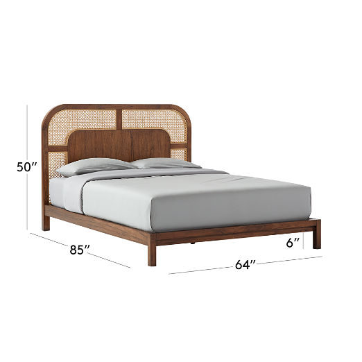 Nadi Wood and Cane Queen Bed