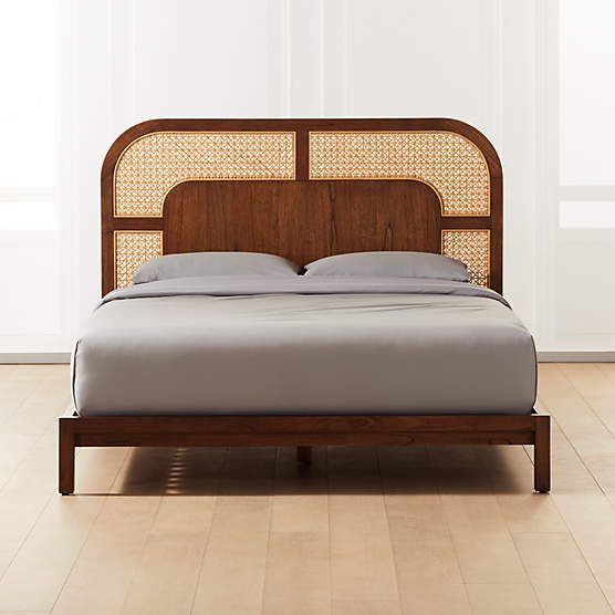 Nadi Wood and Cane Queen Bed