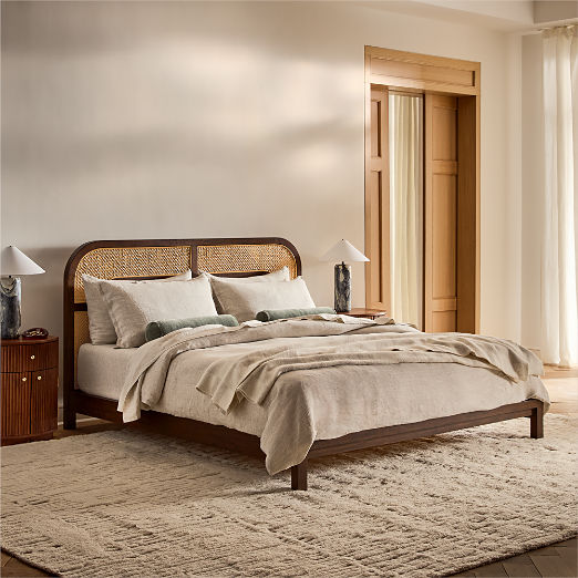 Nadi Wood and Cane King Bed
