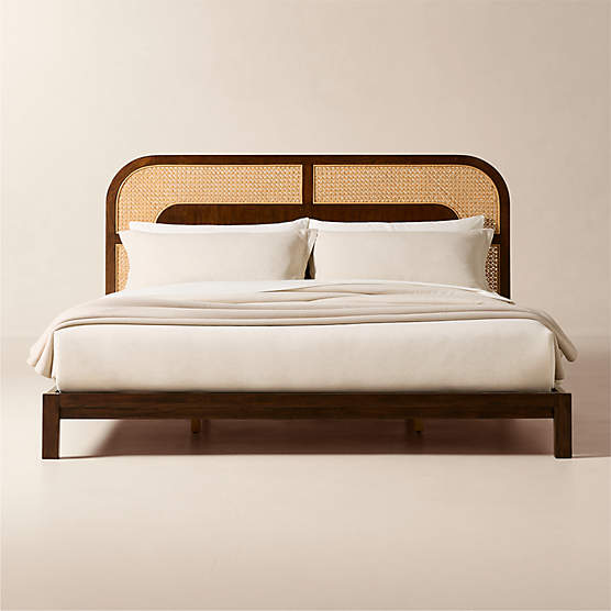 Nadi Wood and Cane King Bed