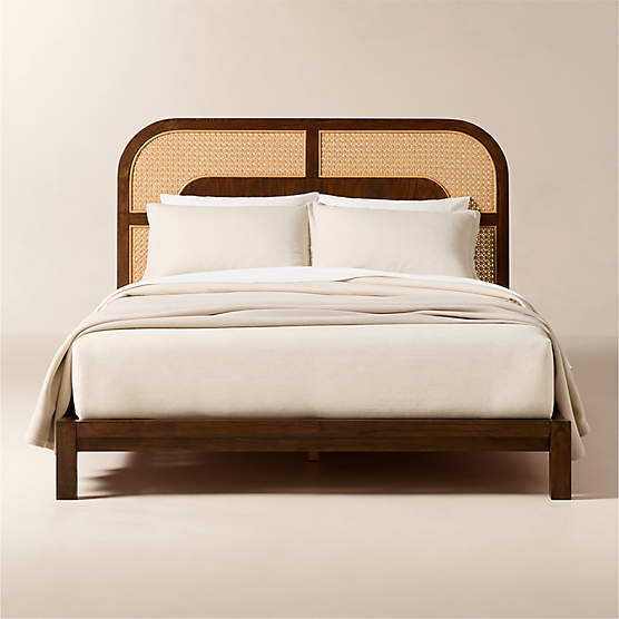 Nadi Wood and Cane Queen Bed