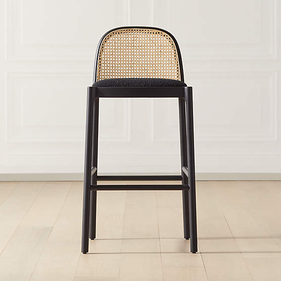 Nadia Black Modern Cane Chair Reviews, French Cane Counter Stools