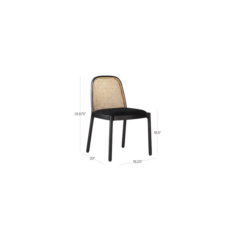 View Nadia Black Cane Dining Chair - image 3 of 13