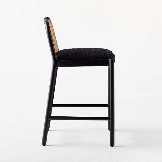 Nadia Black Cane Counter Stool