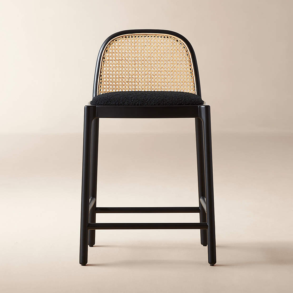 Nadia Black Cane Chair + Reviews CB2