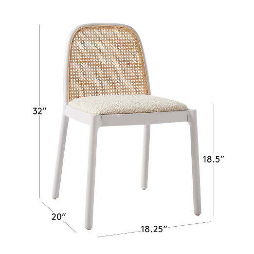 Nadia White Cane Woven Dining Chair