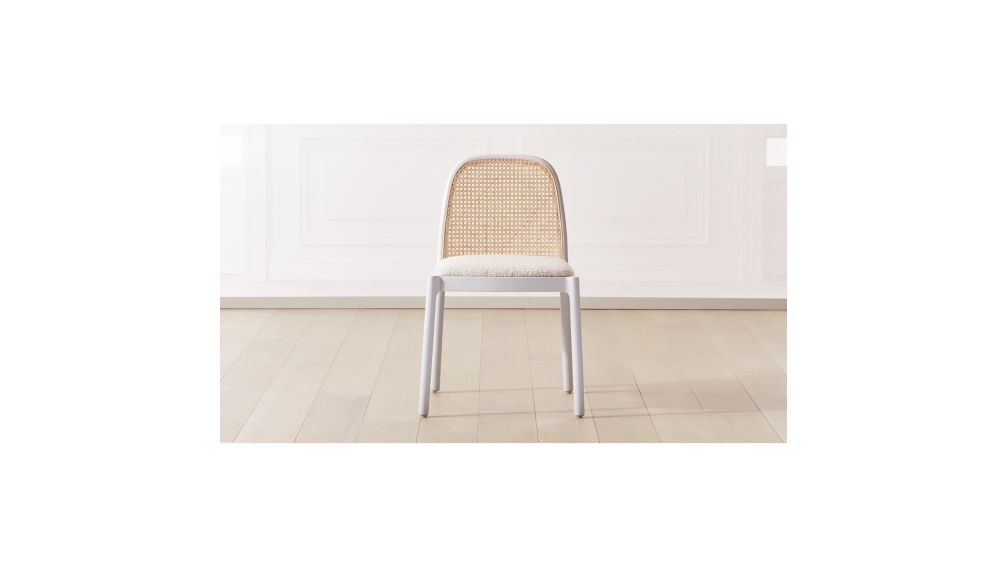 Nadia White Cane Chair + Reviews | CB2 Canada