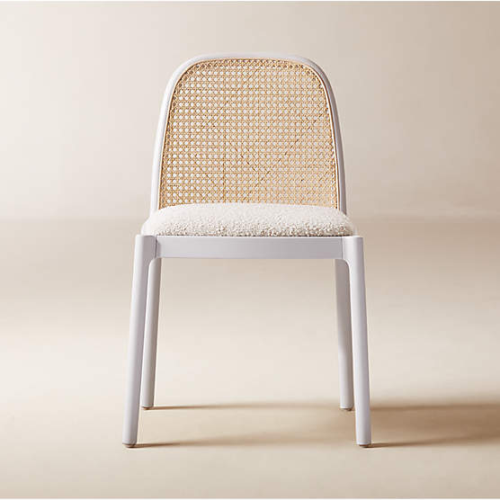 Nadia White Cane Woven Dining Chair