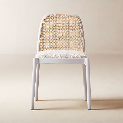 Nadia White Cane Woven Dining Chair