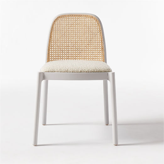 Nadia White Cane Woven Dining Chair